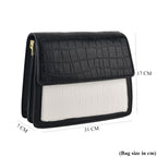 Designer Inspired - Colourblocked Crossbody Bag with Chunky Chain Top Handle & Detachable Shoulder Strap - Black & White_8574392_5