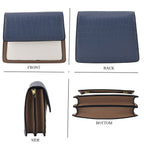 Designer Inspired - Colourblocked Crossbody Bag with Chunky Chain Top Handle & Detachable Shoulder Strap - Dusty Blue, White & Brown_8574410_3