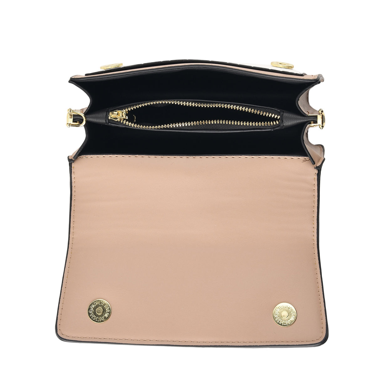Designer Inspired - Colourblocked Crossbody Bag with Chunky Chain Top Handle &amp; Detachable Shoulder Strap - Yellow, White &amp; Brown V32638500 5