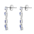 D'Joy - Tanzanite Dangling Earring with Push Back in Rhodium Overlay Sterling Silver 2.04 Ct._8574437_3