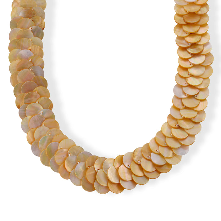 Tucson Buy- Golden South Sea  Mother Of Pearl Necklace (Size - 20) with T-Bar Clasp 8574439 1