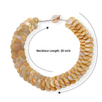 Golden Mother Of Pearl Stone Necklace  0.010  Ct._8574439_5