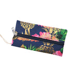 Set of 2 Bahamas Pink Flower Printed Tote Bag with Matching Coin Pouch - Navy_8574464_8