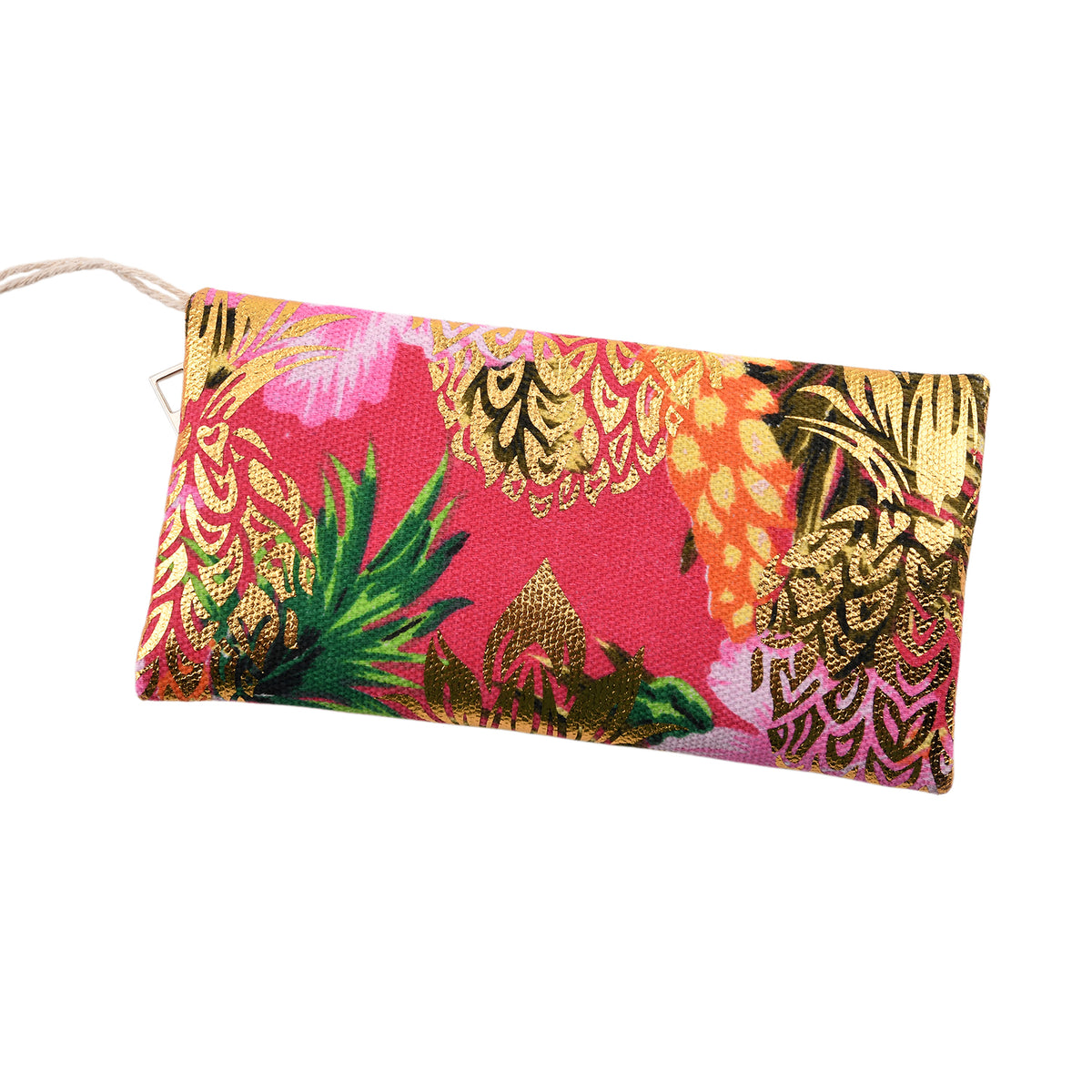 Set of 2 Bahamas Pink Flower Printed Tote Bag with Matching Coin Pouch - Red V32513180 7