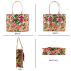 Set of 2 Bahamas Printed Tote Bag with Matching Coin Pouch - White & Pink Flower_8574467_4