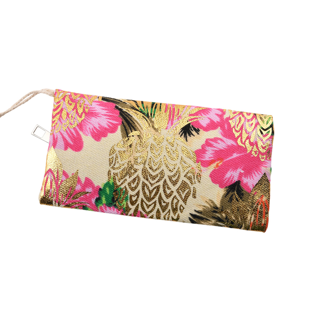 Set of 2 Bahamas Printed Tote Bag with Matching Coin Pouch - White & Pink Flower_8574467_7