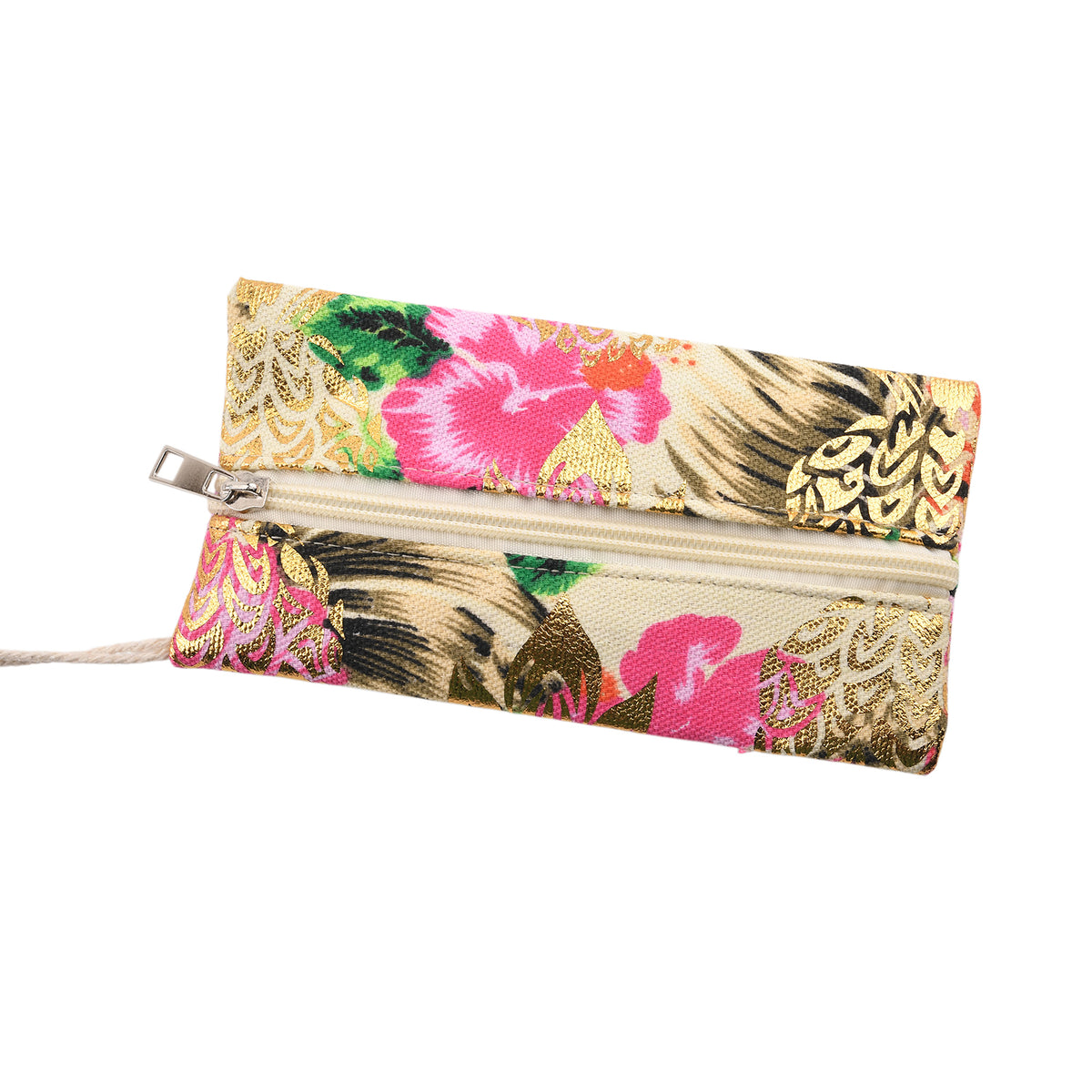 Set of 2 Bahamas Printed Tote Bag with Matching Coin Pouch - White &amp; Pink Flower V32516061 8
