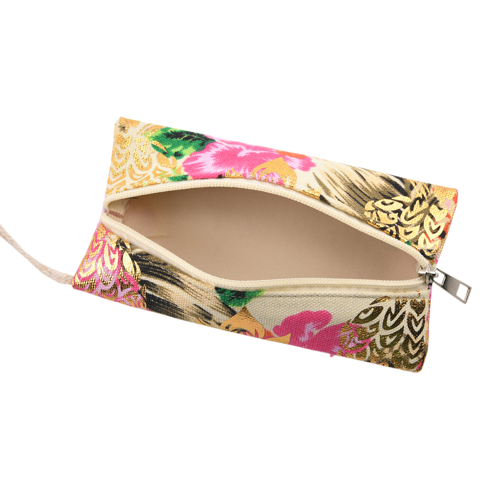 Set of 2 Bahamas Printed Tote Bag with Matching Coin Pouch - White & Pink Flower_8574467_9