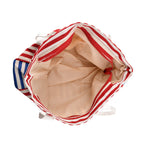 Nautical Striped Large Beach Tote Bag - Blue Red_8574499_5
