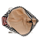 Nautical Striped Large Beach Tote Bag - Black Red_8574503_5