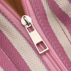 Nautical Striped Large Beach Tote Bag - Grey Red_8574504_6