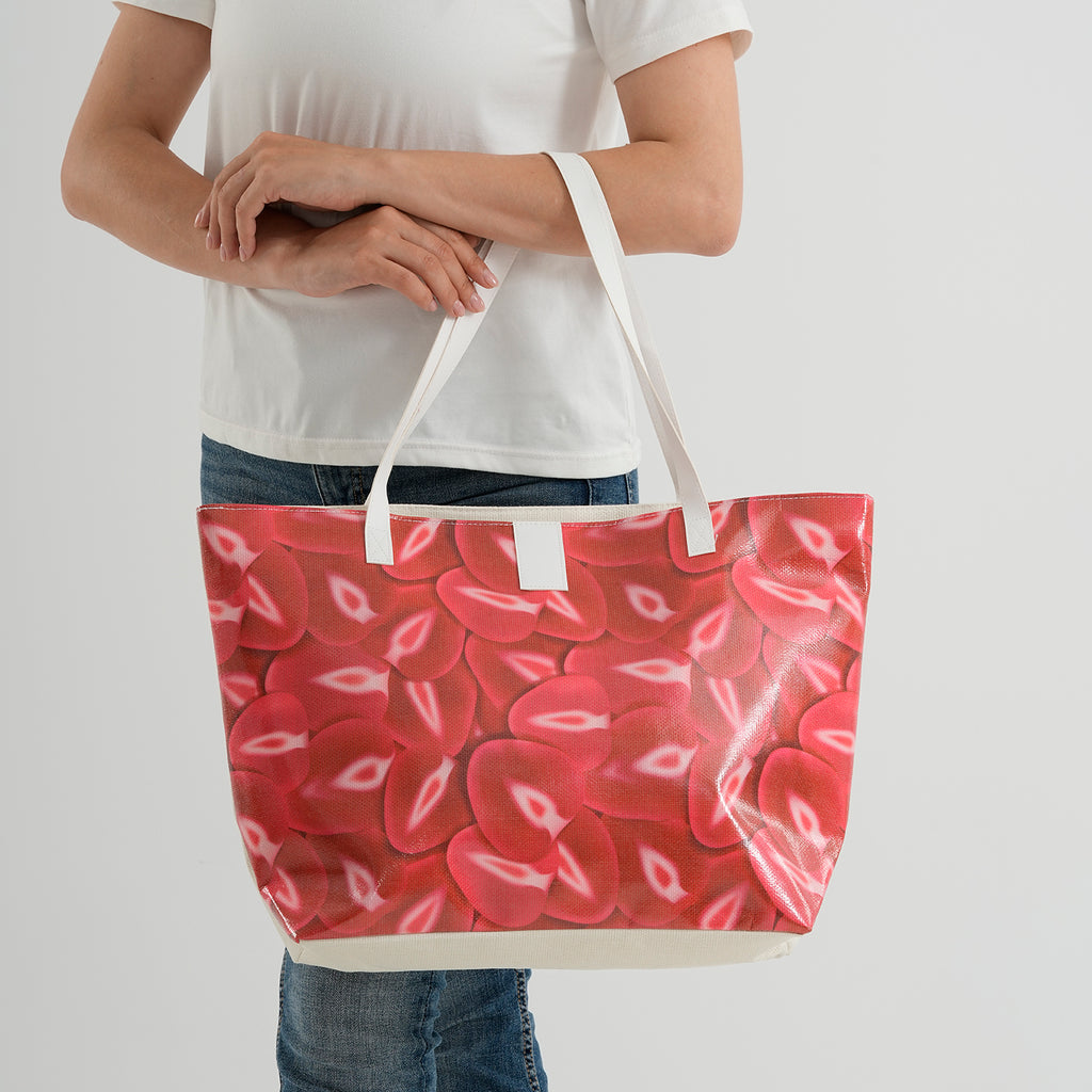 Set of 2 Printed Tote Bag with Matching Pouch - Red_8574511_3
