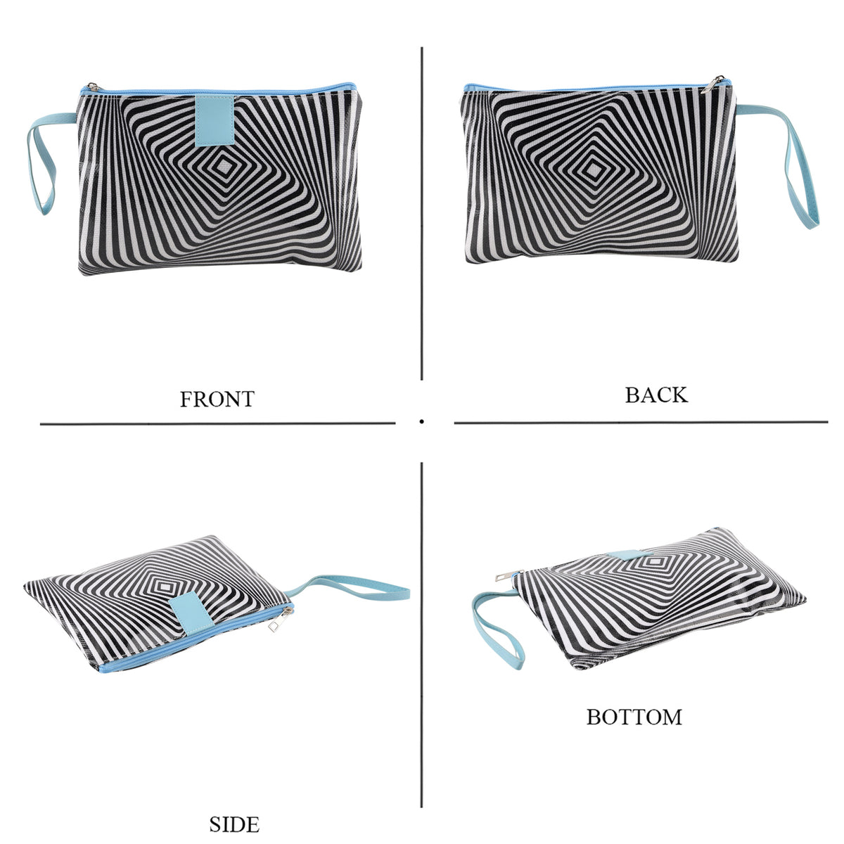 Set of 2 Printed Tote Bag with Matching Pouch - Black &amp; White V32705868 6