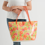 Set of 2 Printed Tote Bag with Matching Pouch - Orange Green_8574514_3