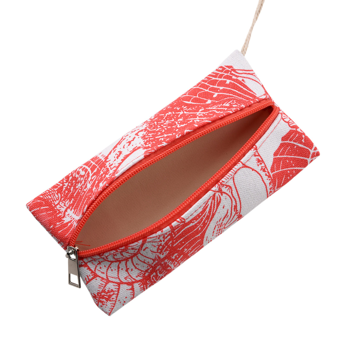 Seashell Print Tote Bag Set with Bamboo Handles - Rose Red V32513544 8