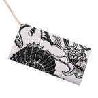 Seashell Print Tote Bag Set with Bamboo Handles - Black_8574564_7