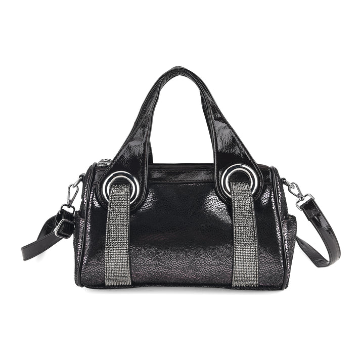 Barrel Style Multi-Pocket Top-Handle Crossbody Bag - Dark Purple 8574565 1
