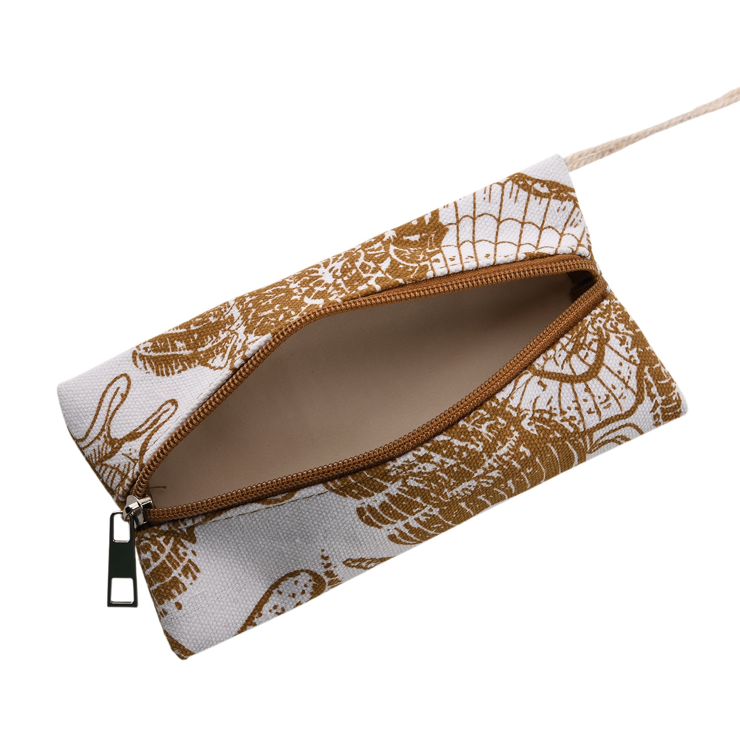 Seashell Print Tote Bag Set with Bamboo Handles - Coffee V32515261 8