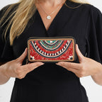 PU Patterned Wallet (Size 19x2x10 cm) - Red_8574616_3