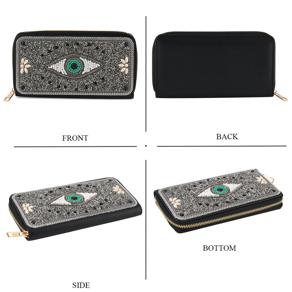 PU Patterned Wallet (Size 19x2x10 cm) - Silver_8574618_4
