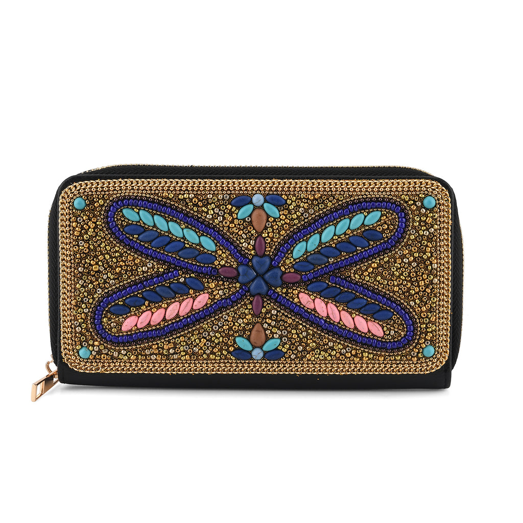 PU Patterned Wallet (Size 19x2x10 cm) - Gold_8574630