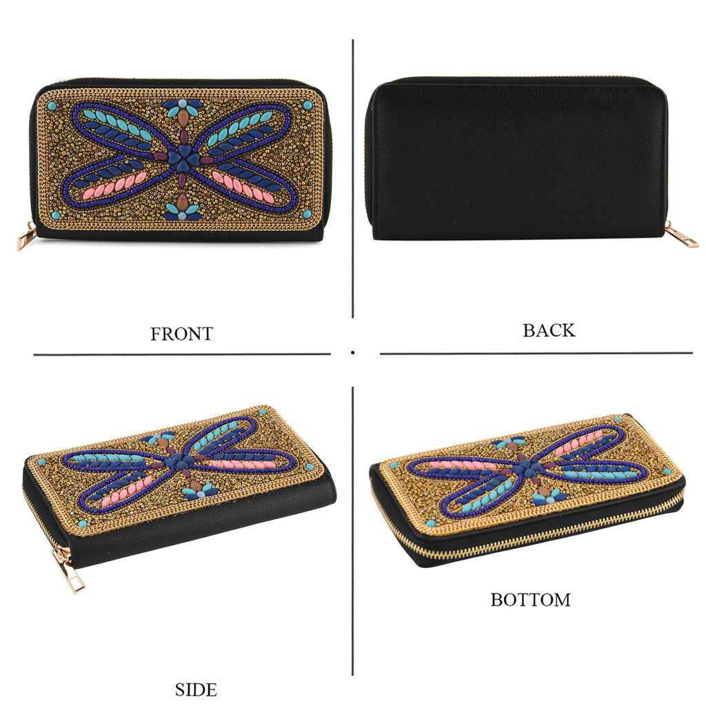 PU Patterned Wallet (Size 19x2x10 cm) - Gold_8574630_4
