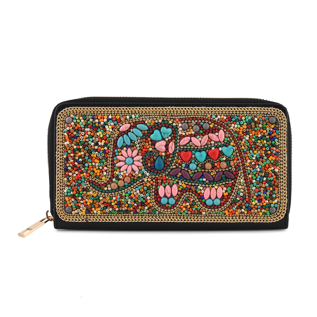 PU Patterned Wallet (Size 19x2x10 cm) - Multi Color_8574635