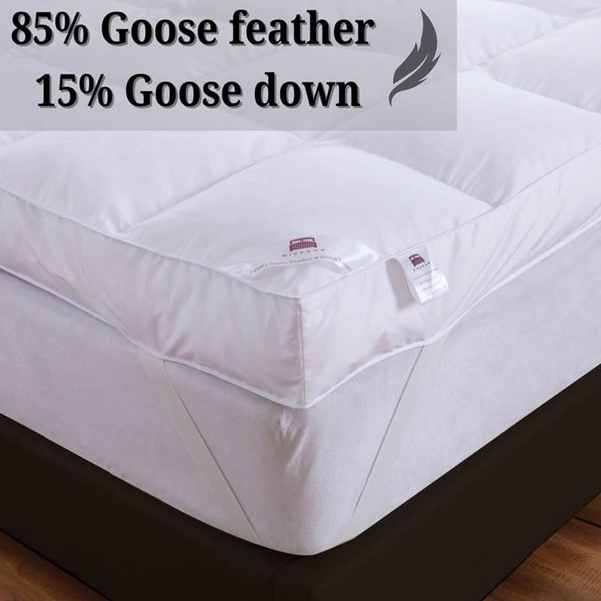 100% Goose feather and down Mattress Topper 12.5cm Deep 85% Goose Feather and 15% Feather Down - Double 8574655 1