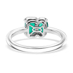 Luxuriant - AAA Lab Grown Columbian Emerald Toi-et-Moi Ring in Rhodium Overlay Sterling Silver_8574702_4