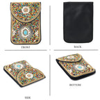 Multicolour Beaded Floral Embroidery Phone Crossbody Bag with Adjustable Strap_8574704_4