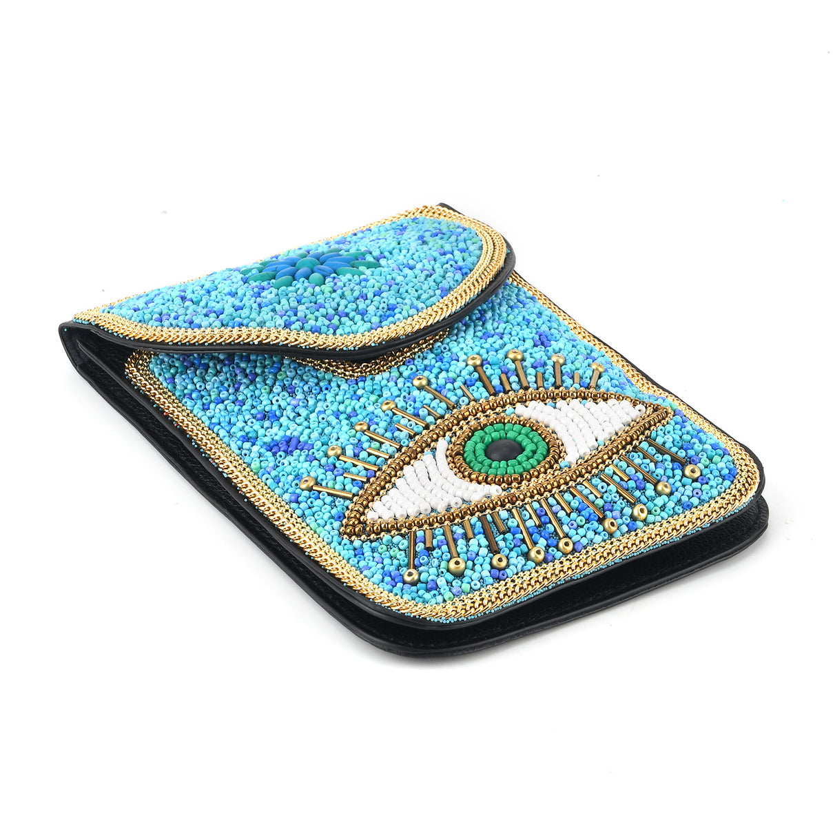 Evil Eye Beaded Phone Crossbody Bag with Adjustable Strap - Blue V32520232 6