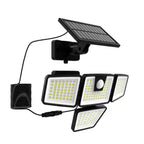 PIR Motion Sensor LED Solar Outdoor Wall Light (800 Lumen) - Black