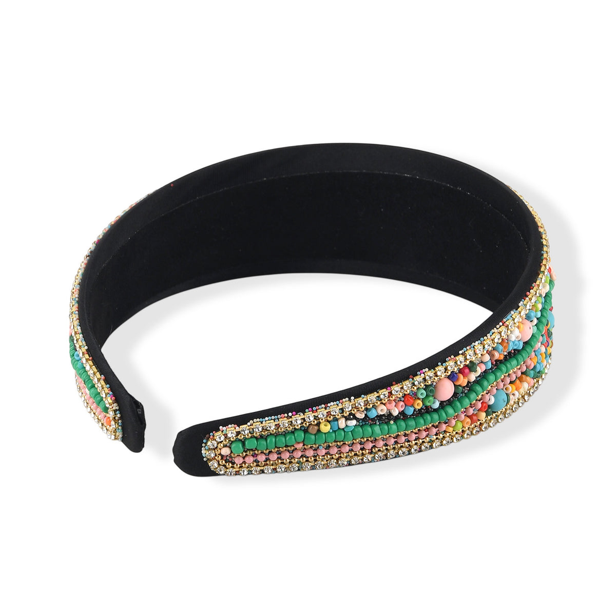 Set of 2 - Designer Inspired Multi-colour Stones Floral Embellished Headband and Cuff Bracelet Set V32622191 6