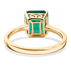 9K Yellow Gold Premium AAAA Lab Grown Colombian Emerald Solitaire Ring 2.85 Ct._8575007_4