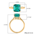 9K Yellow Gold Premium AAAA Lab Grown Colombian Emerald Solitaire Ring 2.85 Ct._8575007_5