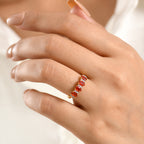 Luxuriant - Natural Crimson Fire Opal & Lab Grown Diamond (SI/G-H) Ring in Yellow Gold Plated Sterling Silver 0.76 Ct._8575041_1
