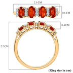 Luxuriant - Natural Crimson Fire Opal & Lab Grown Diamond (SI/G-H) Ring in Yellow Gold Plated Sterling Silver 0.76 Ct._8575041_5