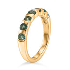 D'Joy - AAA Zambian Emerald 7 Stone Band Ring in 18K Vermeil Yellow Gold Plated Sterling Silver_8575381_3