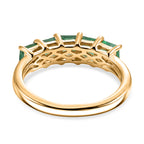 D'Joy - AAA Zambian Emerald 5 Stone Ring in 18K Vermeil Yellow Gold Plated Sterling Silver 1.16 Ct._8575384_4