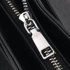 Women's Genuine Leather Modern Top-Handle Satchel Bag with Adjustable Shoulder Strap - Black_8575443