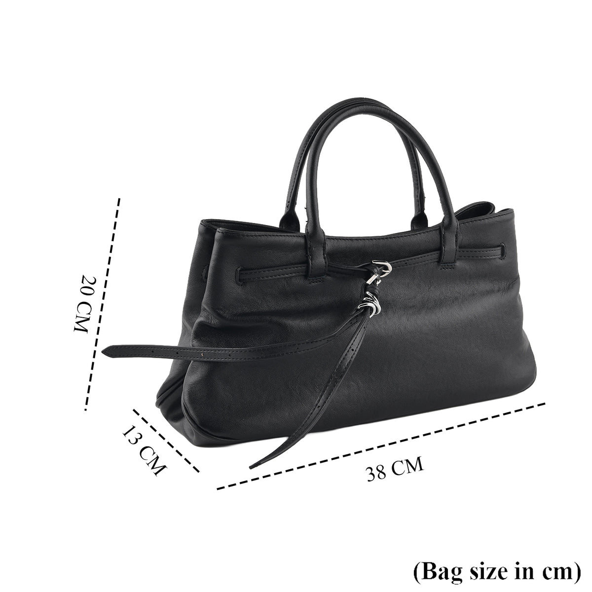 Women's Genuine Leather Modern Top-Handle Satchel Bag with Adjustable Shoulder Strap - Black V32636203 7