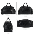 100% Genuine Leather Holdall Travel Duffel Bag - Black_8575475_3