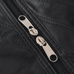100% Genuine Leather Holdall Travel Duffel Bag - Black_8575475_5
