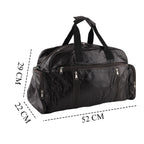 100% Genuine Leather Holdall Travel Duffel Bag - Brown_8575476_6