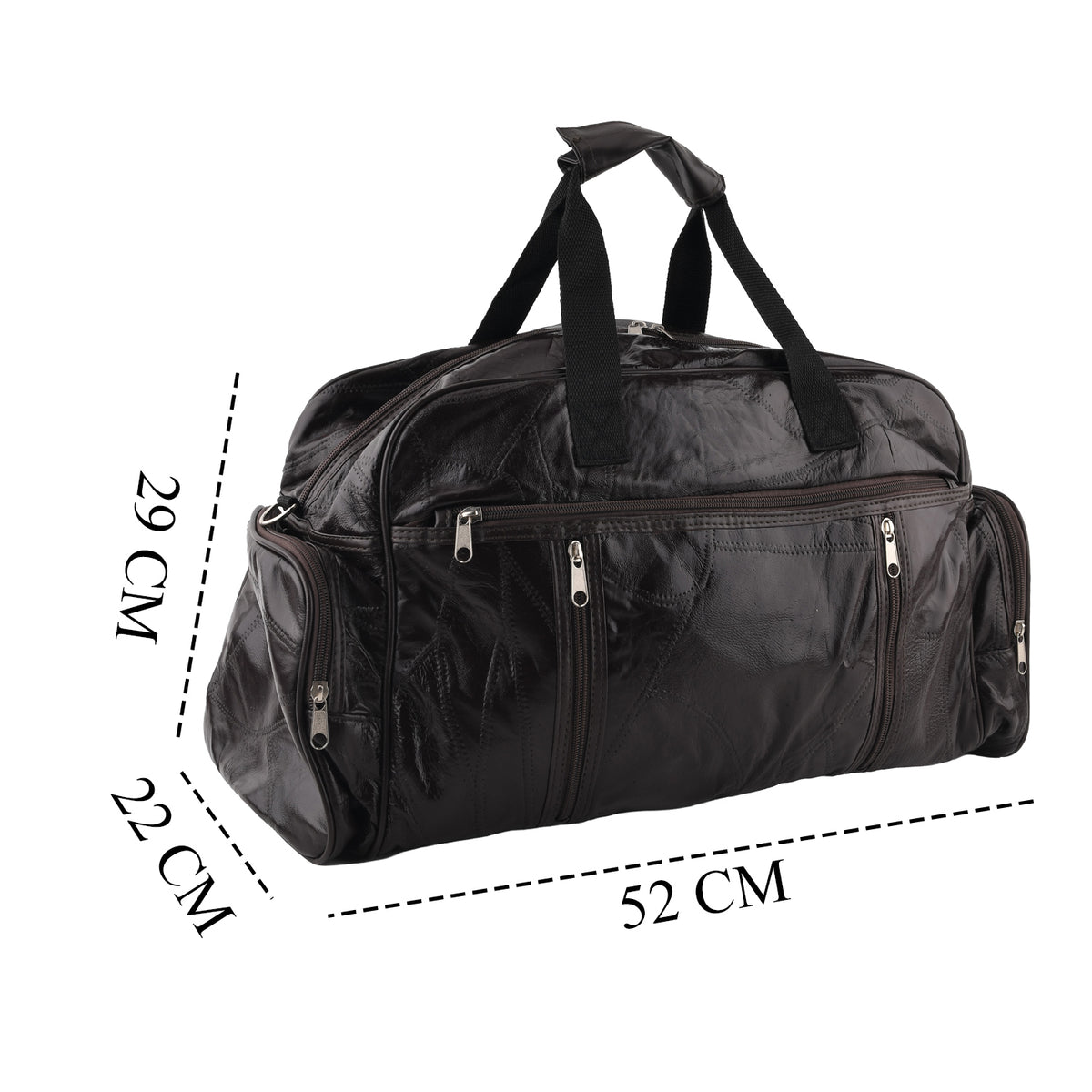 100% Genuine Leather Holdall Travel Duffel Bag - Brown V32665562 7