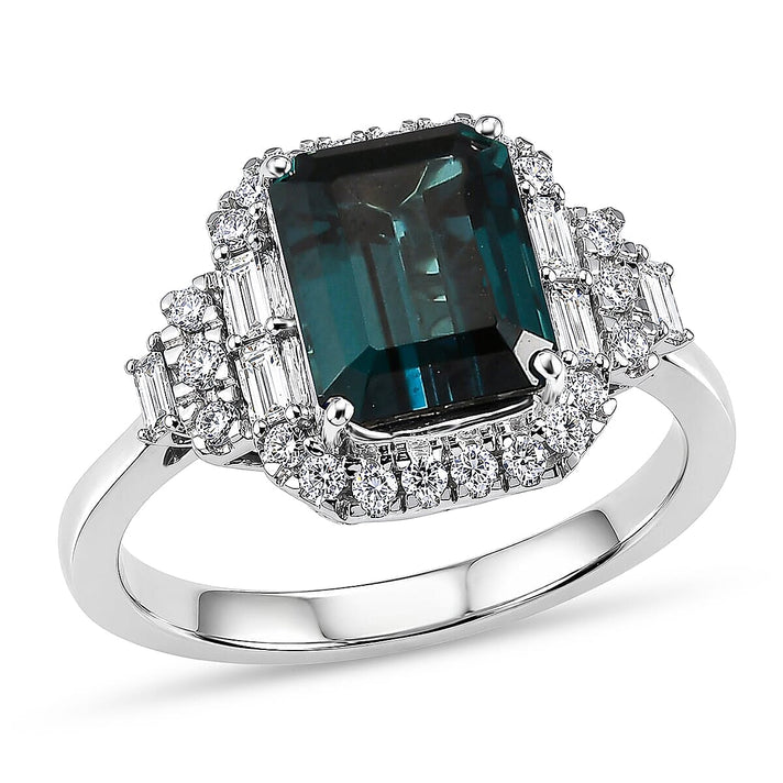 Rhapsody 950 Platinum AAAA Indicolite White Diamond EF, VS Main Stone With Surrounding Stone Ring, Platinum Wt.5.5 Gms  2.540  Ct. 8575559 1
