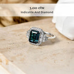 Rhapsody 950 Platinum AAAA Indicolite White Diamond EF, VS Main Stone With Surrounding Stone Ring, Platinum Wt.5.5 Gms  2.540  Ct._8575559_2