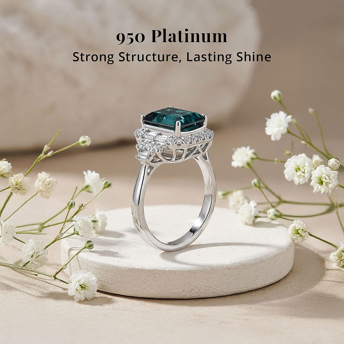 Rhapsody 950 Platinum AAAA Indicolite White Diamond EF, VS Main Stone With Surrounding Stone Ring, Platinum Wt.5.5 Gms  2.540  Ct. 8575559 3