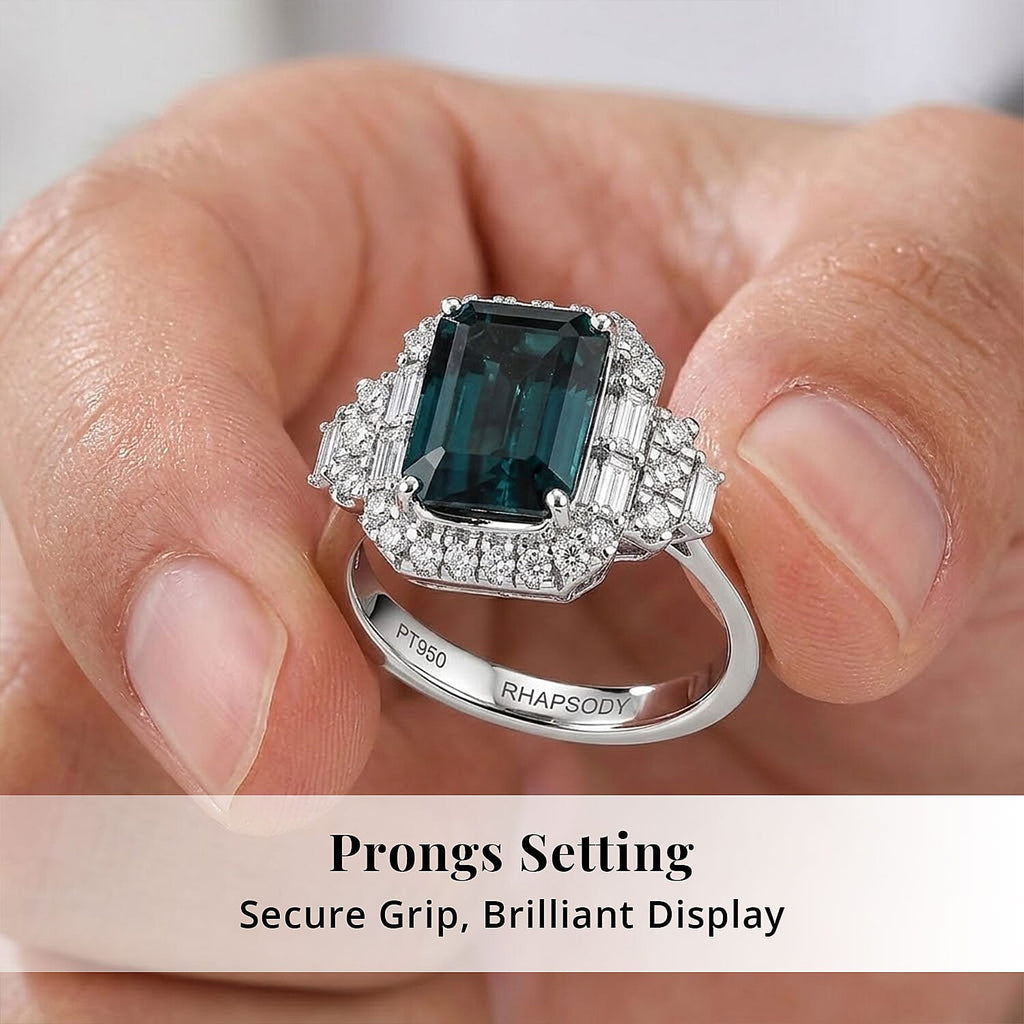 Rhapsody 950 Platinum AAAA Indicolite White Diamond EF, VS Main Stone With Surrounding Stone Ring, Platinum Wt.5.5 Gms  2.540  Ct._8575559_4
