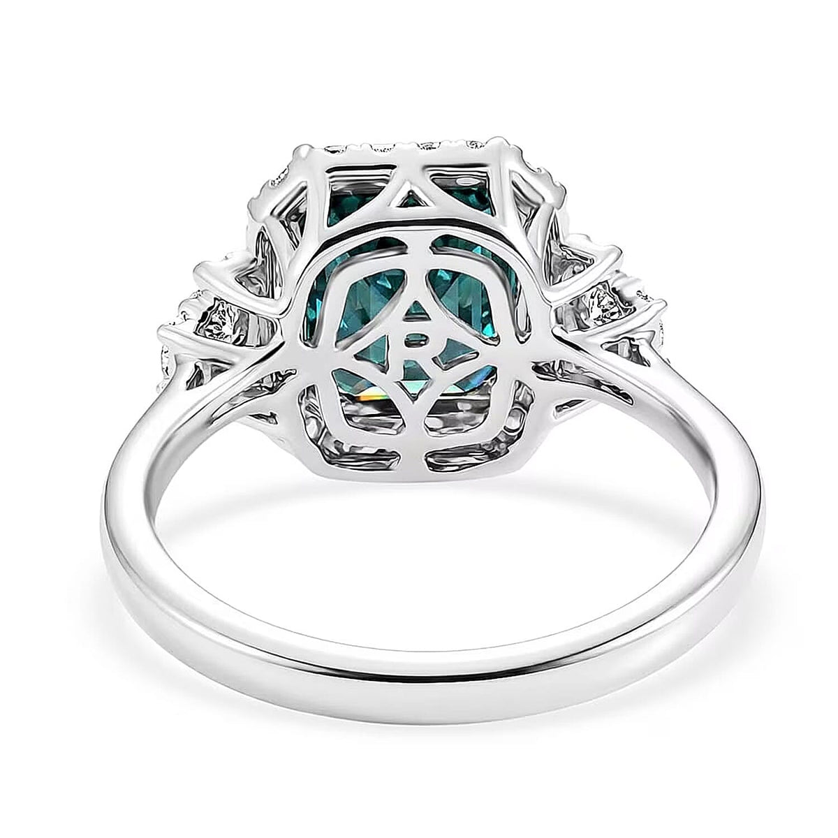 Rhapsody 950 Platinum AAAA Indicolite White Diamond EF, VS Main Stone With Surrounding Stone Ring, Platinum Wt.5.5 Gms  2.540  Ct. 8575559 6